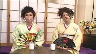 Asian teens in kimonos get tattooed and fucked closely.