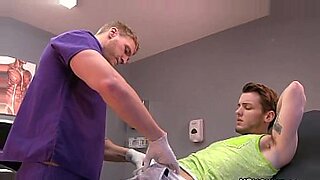 Fake doctor's examination turns into steamy gay sex session.