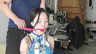 Chinese beauty bound and teased for pleasure
