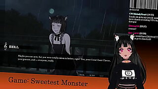 Anime meisje ontmoet een angstaanjagend monster