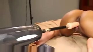 Ebony Lovemore's first experience with a sex machine