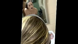 Cute doll shakes legs over sink in rough doggystyle.