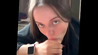 Skinny brunette gives a deep and sloppy blowjob with dirty talk.